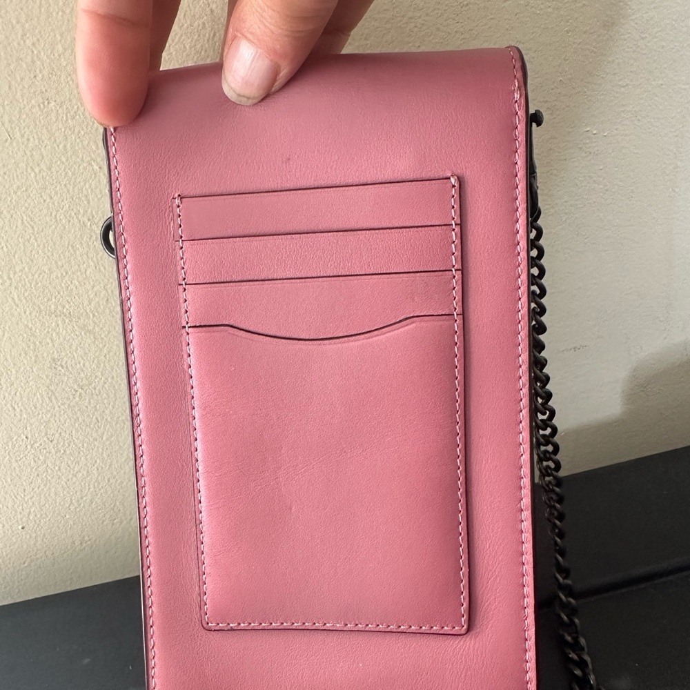 Coach Women's Rachel Phone Crossbody Bag Signature Canvas Pink/Brown - Picture 4 of 6